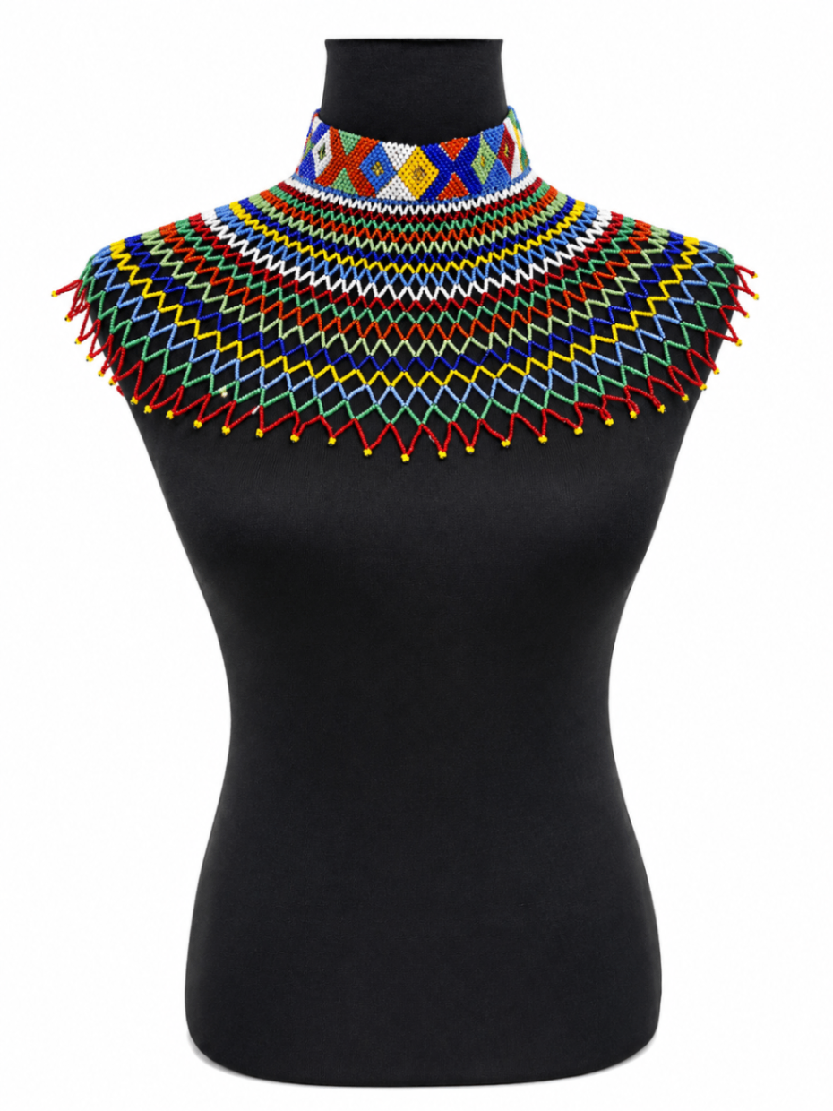 African Beaded Neckpiece / Traditional Beaded Collar 