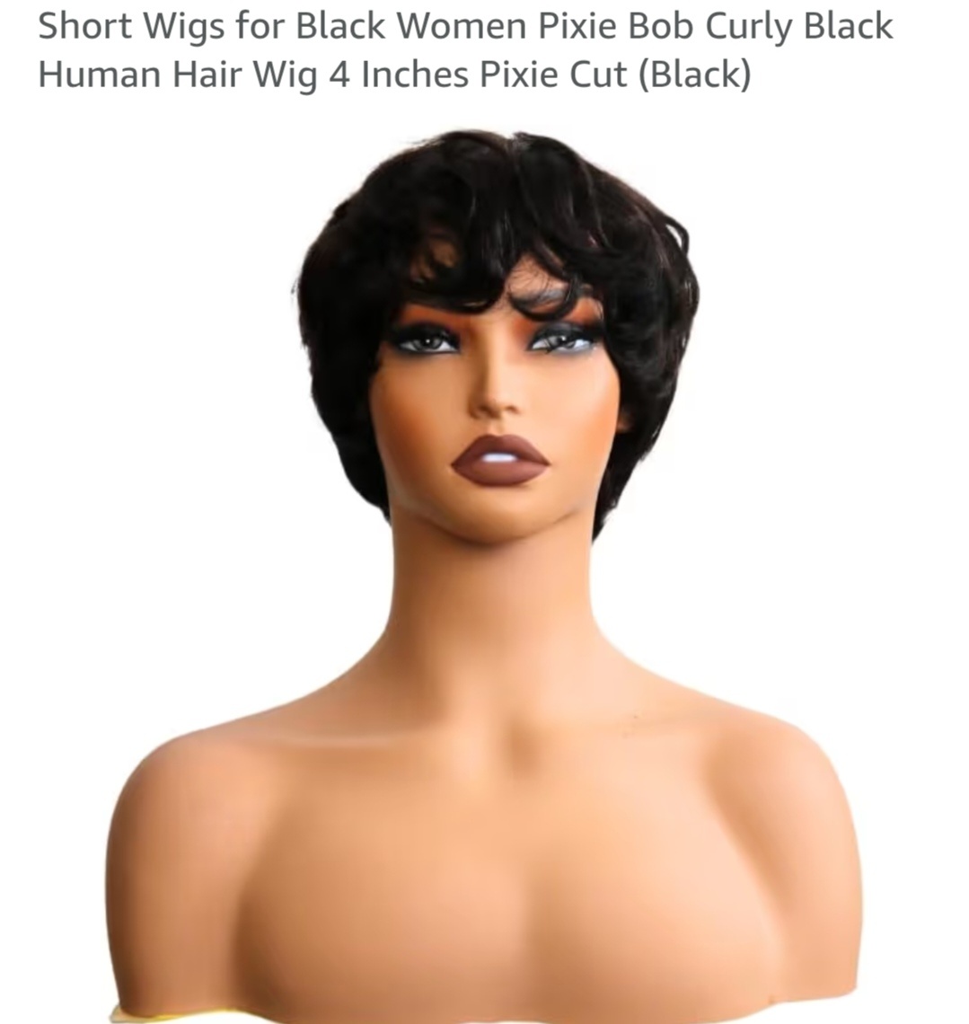 Pixie bob curly Human Hair 4inches Burgundy  2