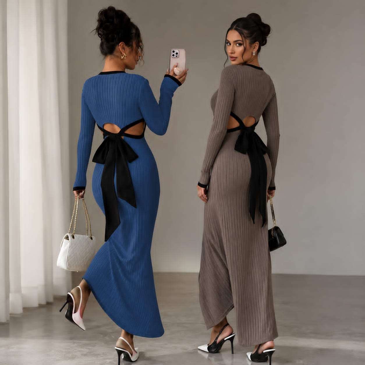 Ladies classic bow back dress