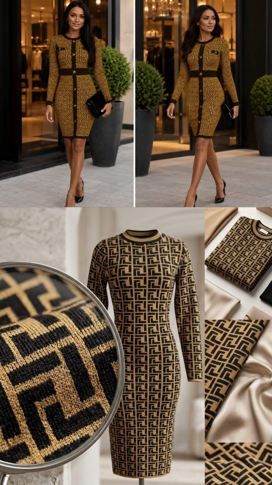 Ladies brown casual dress