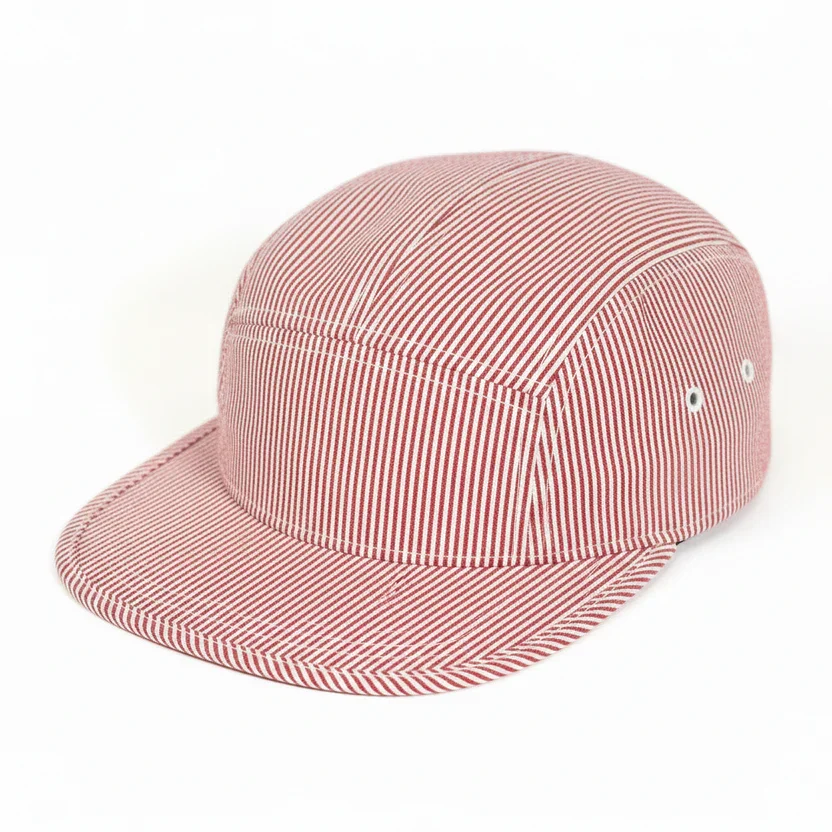 5 Panel Red Striped Cap