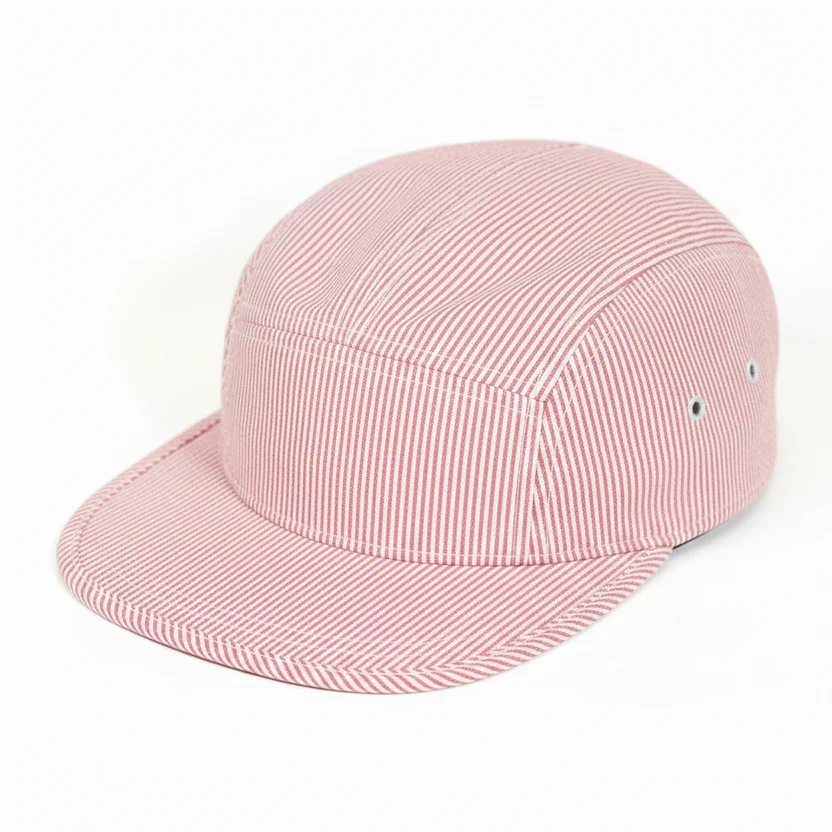 5 Panel Pink Striped Cap