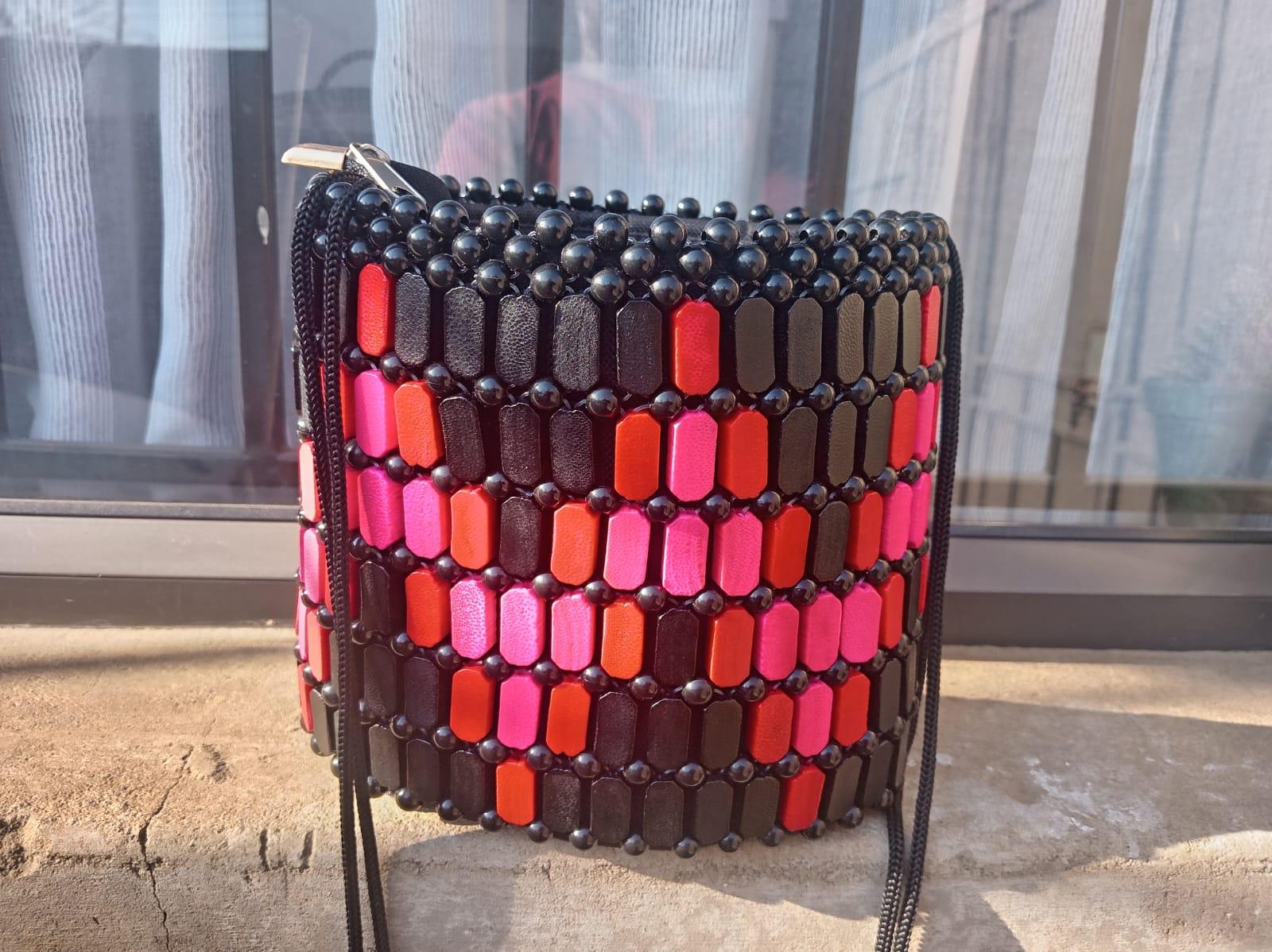 Ruby Eclipse Beaded Drawstring Bag 2